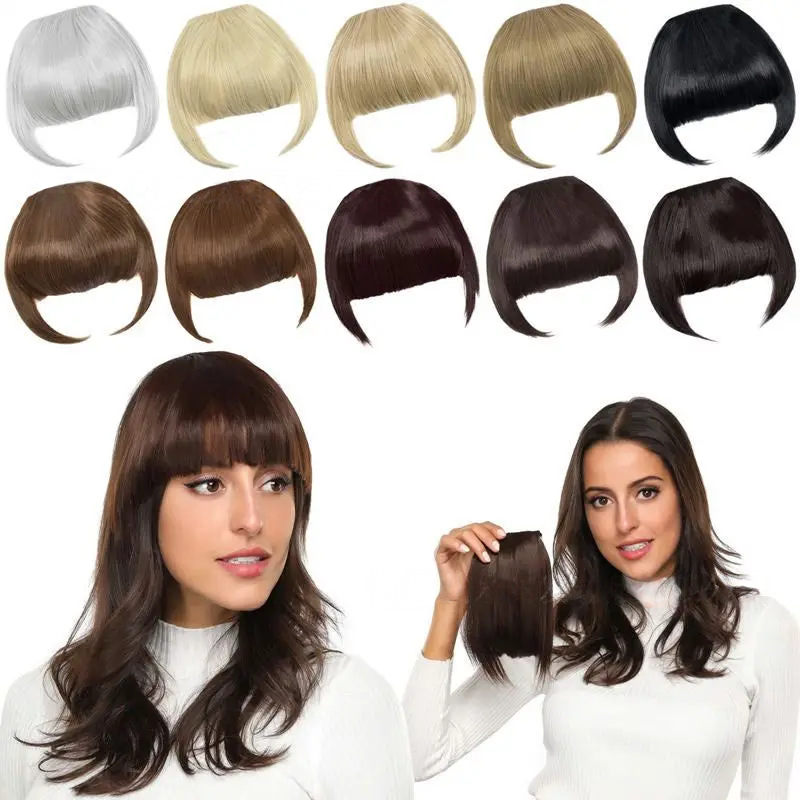 Sideburns Bangs Hairpiece Full Bangs Synthetic Hairpiece European and American Style Realistic Seamless Bangs Hairpiece Manufacturer Wholesale